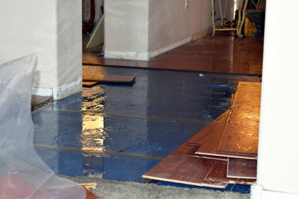 Professional Water Damage Restoration technician working in Akron, NY